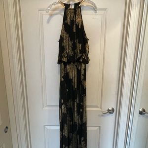 Black and Gold long maxi dress